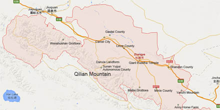 Zhangye map