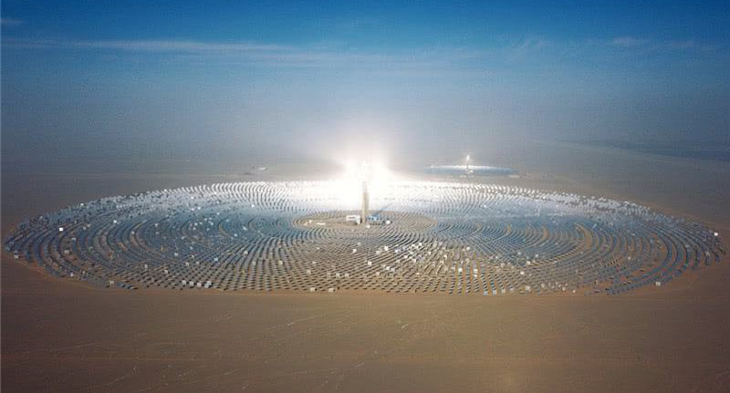 molten salt tower power station in Dunhuang